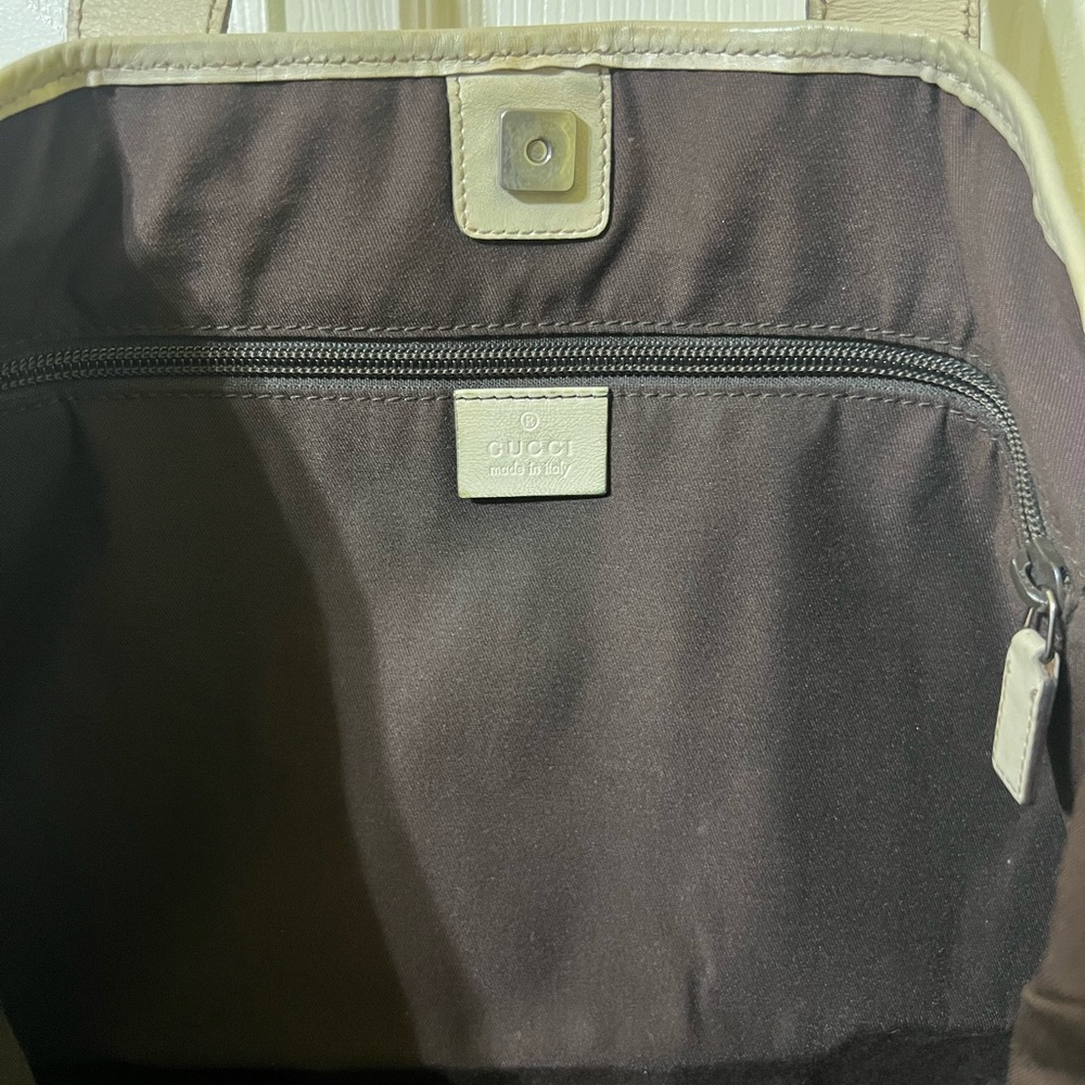 Gucci GG Canvas Tote Shoulder Leather Khaki Beige 153238 with original dust bag - Picture 11 of 13